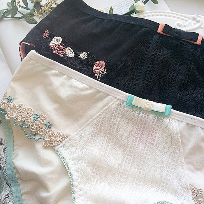 全店清仓 纯净素雅日系蕾丝纯棉女士内裤性感中低腰三角裤棉档,女士内衣/男士内衣/家居服,女三角裤,淘宝优惠券,粉丝福利购,淘宝优惠卷
