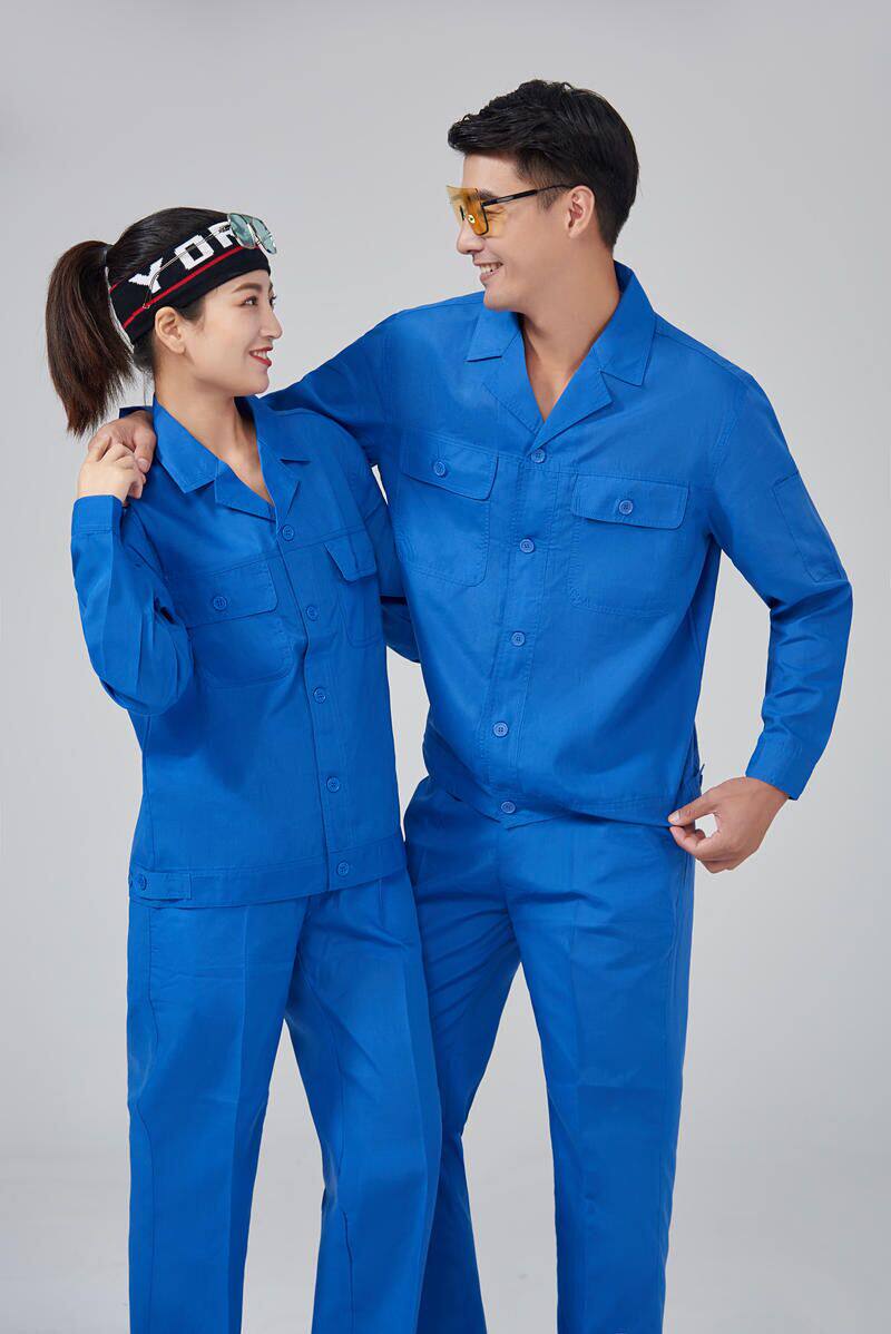 夏季短长袖工厂男女上班蓝灰色劳保工作服套装透气环卫清洁服印字