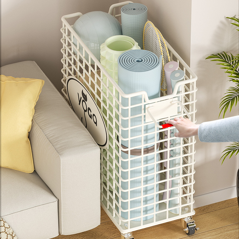 瑜伽垫收纳筐家用运动工具篮球类体育用品收纳神器健身器材置物架