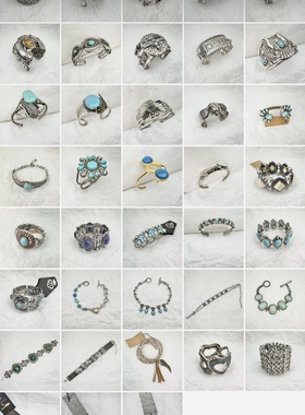 欧美外贸复古手镯西部牛仔老复古银手链波西米亚风格手镯夸张微氧