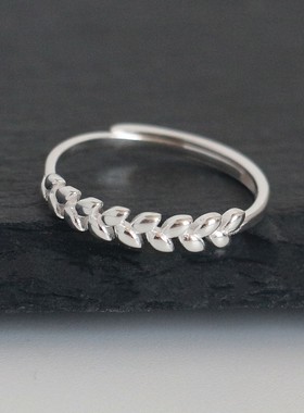 麦穗图腾戒指女925银活口气质