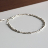 S925纯银不规则碎银子简约手链脚链气质森系清新学生礼物潮女手饰