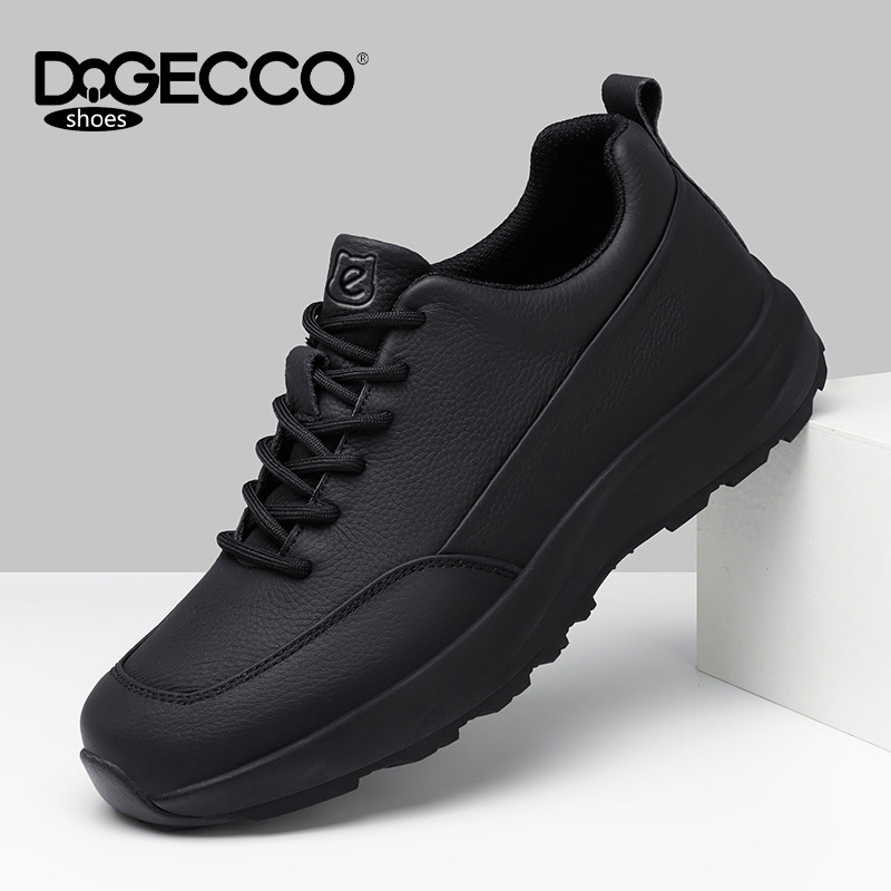 DQGECCO爱步特伦男鞋春季新款缓震休闲鞋真皮内增高轻便商务皮鞋