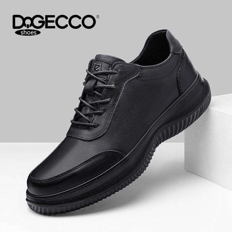 DQGECCO爱步特伦男鞋春夏新款减震休闲鞋真皮内增高轻便商务皮鞋