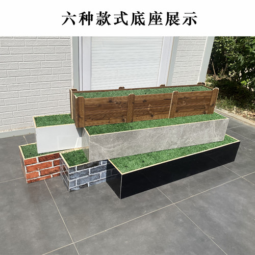 仿真竹子底座防腐木花箱栅栏仿生竹子装饰隔断假竹子仿真植物底座