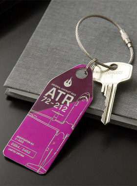 德国AviationTag 蒙古匈奴航空ATR72 飞机蒙皮 行李牌钥匙扣礼物