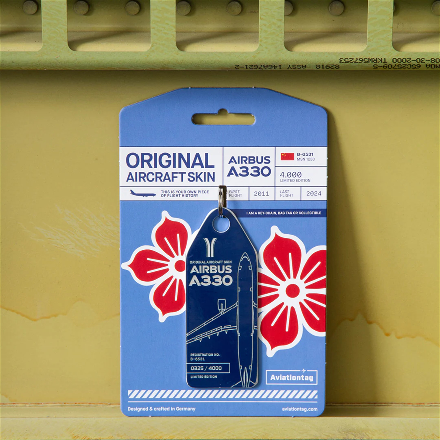 德国Aviationtag 中国南方航空A330退役飞机蒙皮行李牌钥匙扣礼物