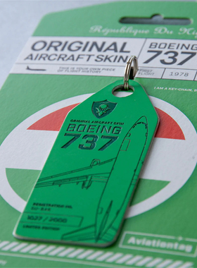 德国Aviationtag 尼日尔总统专机B737 退役飞机蒙皮 行李牌钥匙扣