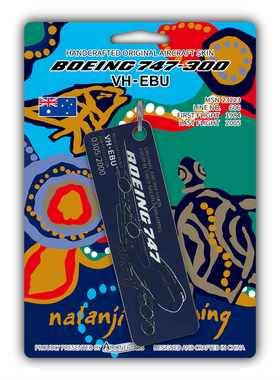 Airlinertags 澳洲航空 波音B747 限量退役飞机蒙皮行李牌钥匙扣