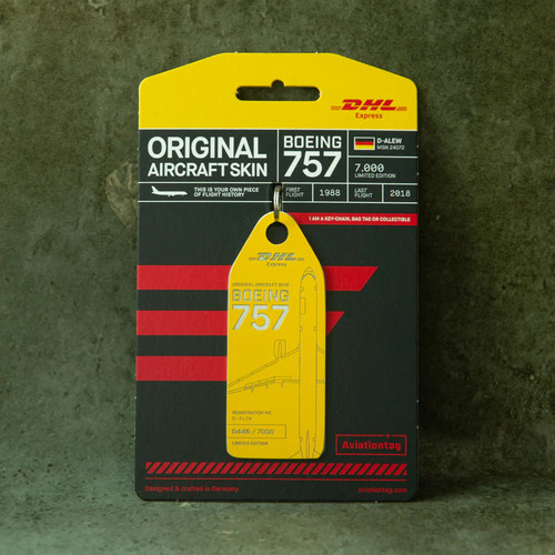 德国Aviationtag DHL Express 波音757航空飞机蒙皮行李牌钥匙扣