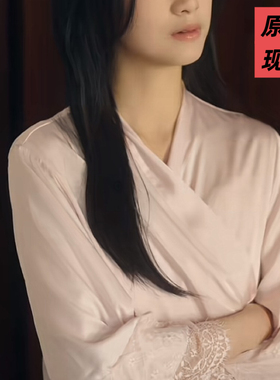 短剧幸得相遇离婚时王小亿同款睡袍女夏季冰丝绸凉感七分袖浴袍潮