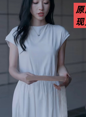 原版短剧昭然赴礼许惟昭王格格同款白色纯棉短袖连衣裙女衣服潮流