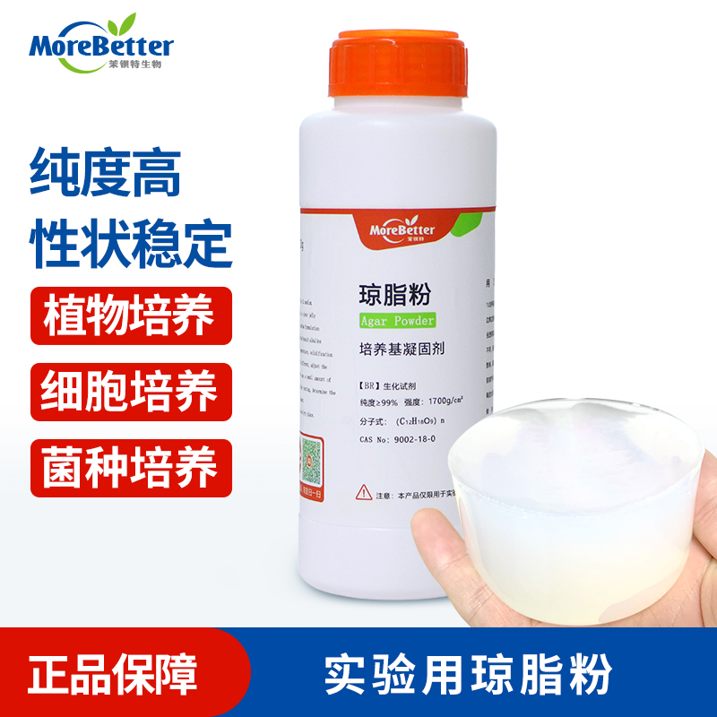 茉钡特实验室用琼脂粉高强度1400组培细菌菌种培养基凝固剂寒天粉