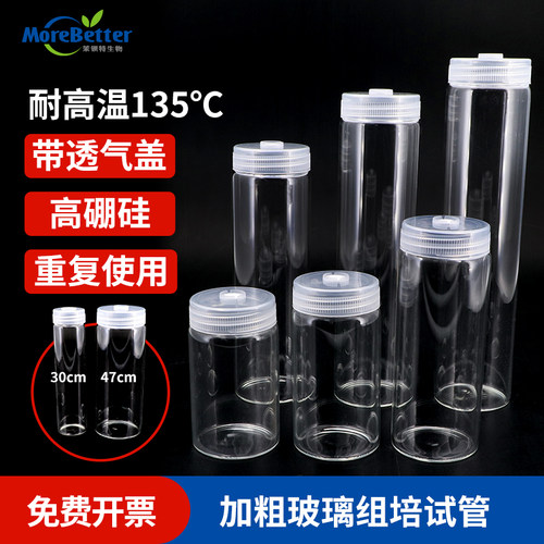 耐高温玻璃组培试管瓶培养管透气