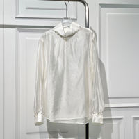 French elegant style, semi-high-neck long-sleeved shirt, new autumn style, loose, concealing, comfortable, light and comfortable top trend thumbnail 3