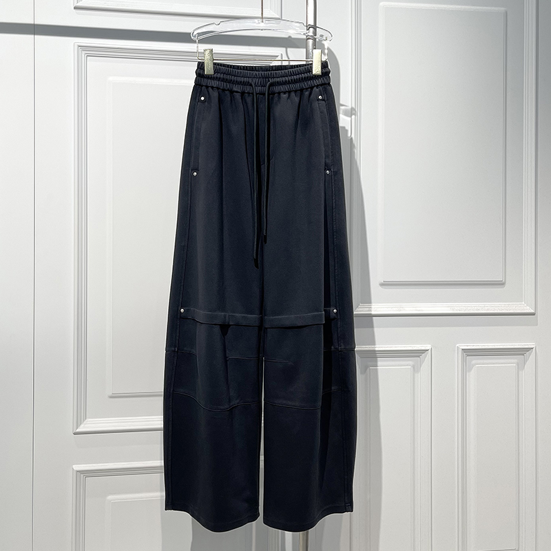 美式复古水洗休闲风卫裤女2025秋季新款显高显瘦大长腿弯刀裤潮搭