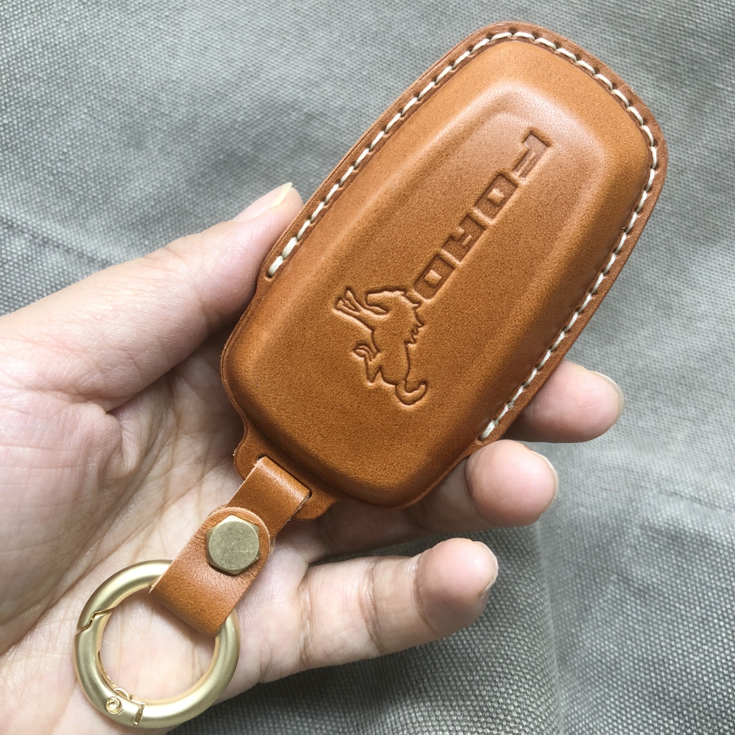 烈马钥匙套定制头层植鞣牛皮