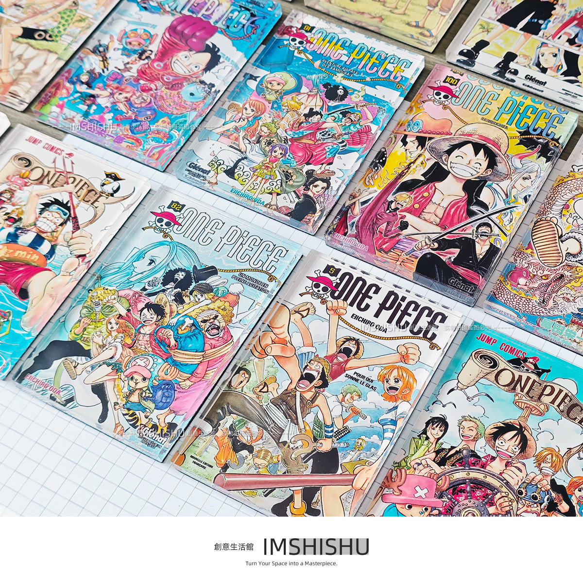 海贼王OP漫画封面草帽路飞卡通加厚亚克力冰箱磁贴洞洞板机箱礼物