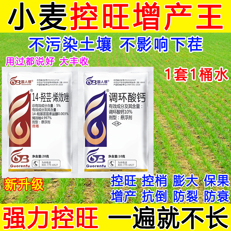 小麦控旺增产专用药小麦矮壮素膨大控旺调节剂保花保果正品烯效唑