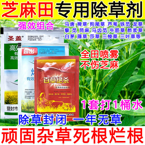 芝麻地苗后除草剂封闭不伤苗芝麻地专用灭草剂快速烂根斩草除根