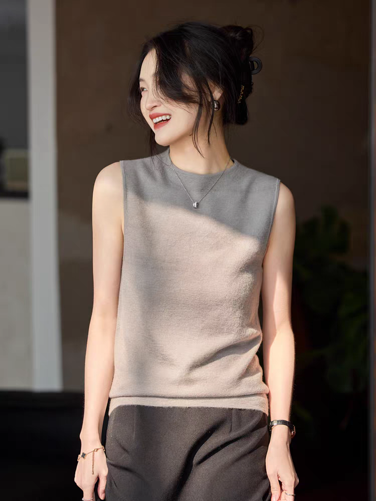 气质满分！100纯羊绒针织衫无袖T恤女夏薄款轻奢高级感半高领上衣,女装/女士精品,羊绒衫,淘宝优惠券,粉丝福利购,淘宝优惠卷