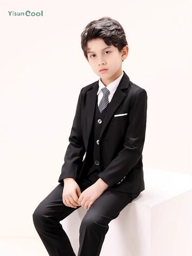 儿童礼服男童花童马甲套装钢琴演出服男孩西装小主持人演出西服夏