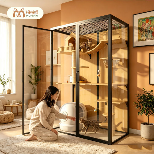 豪华大型猫笼猫屋钢化玻璃安全