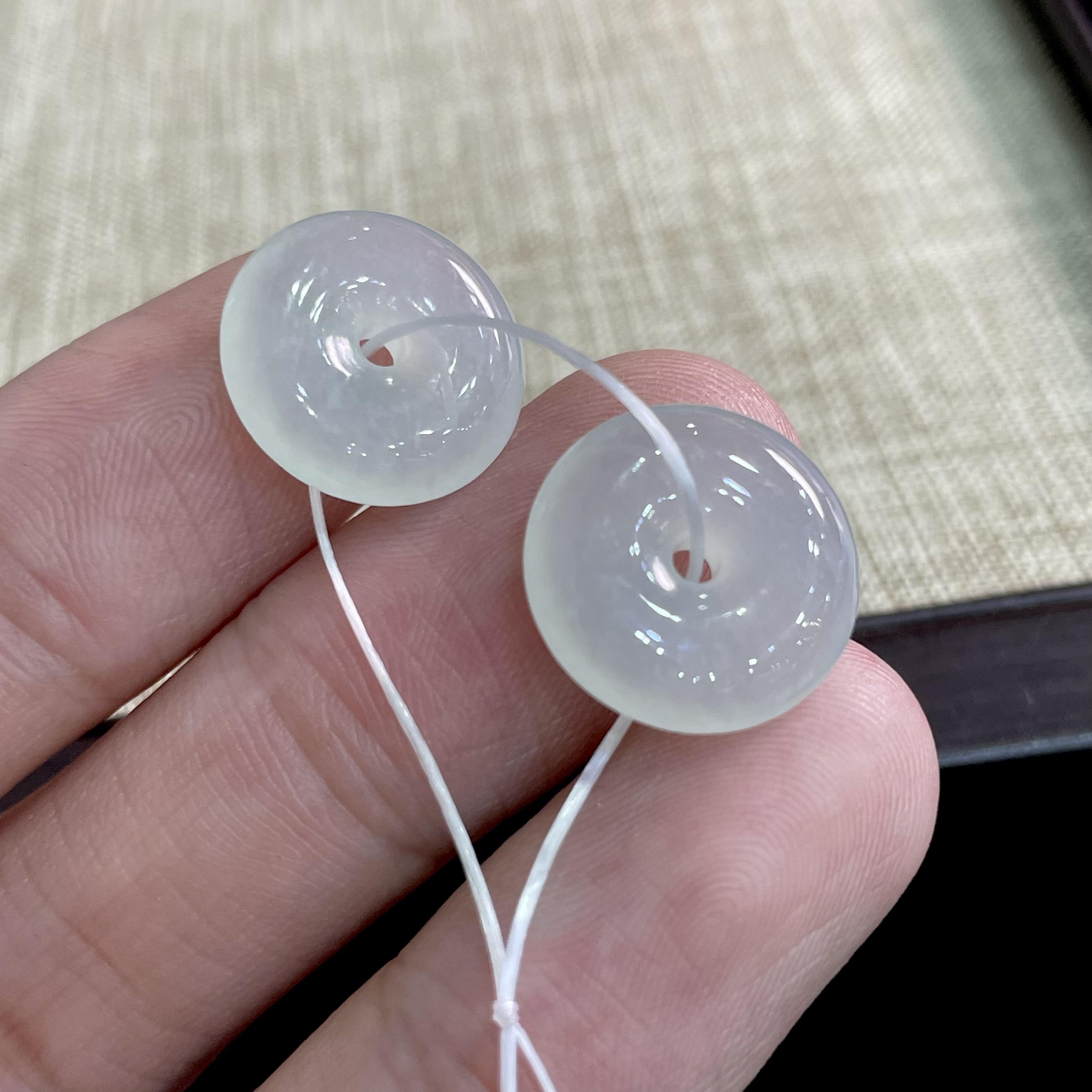 缅甸天然翡翠A货冰种平安扣小裸石精品翡翠玉石吊坠小挂件diy