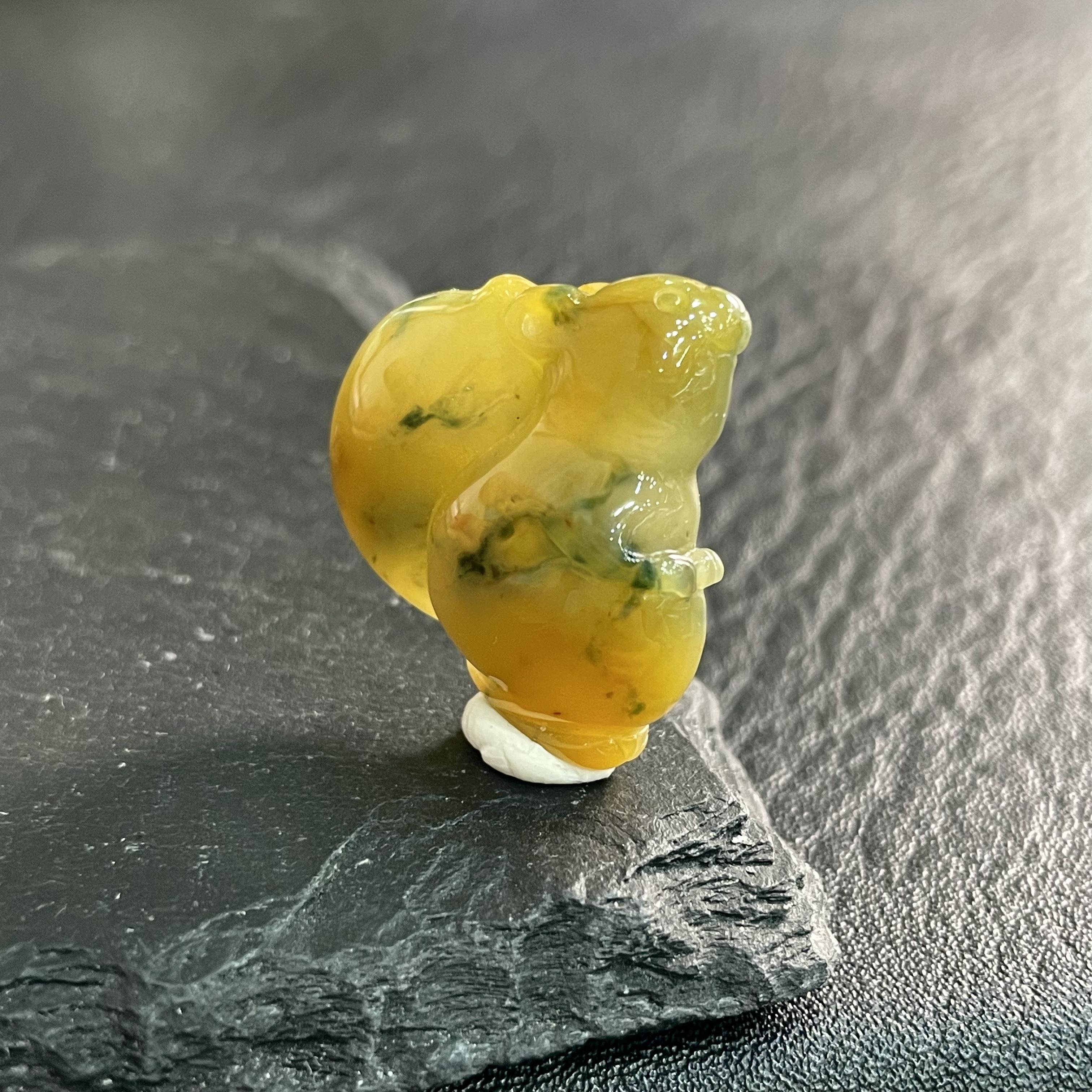 天然黄翡飘花特色料翡翠翡翠无烧