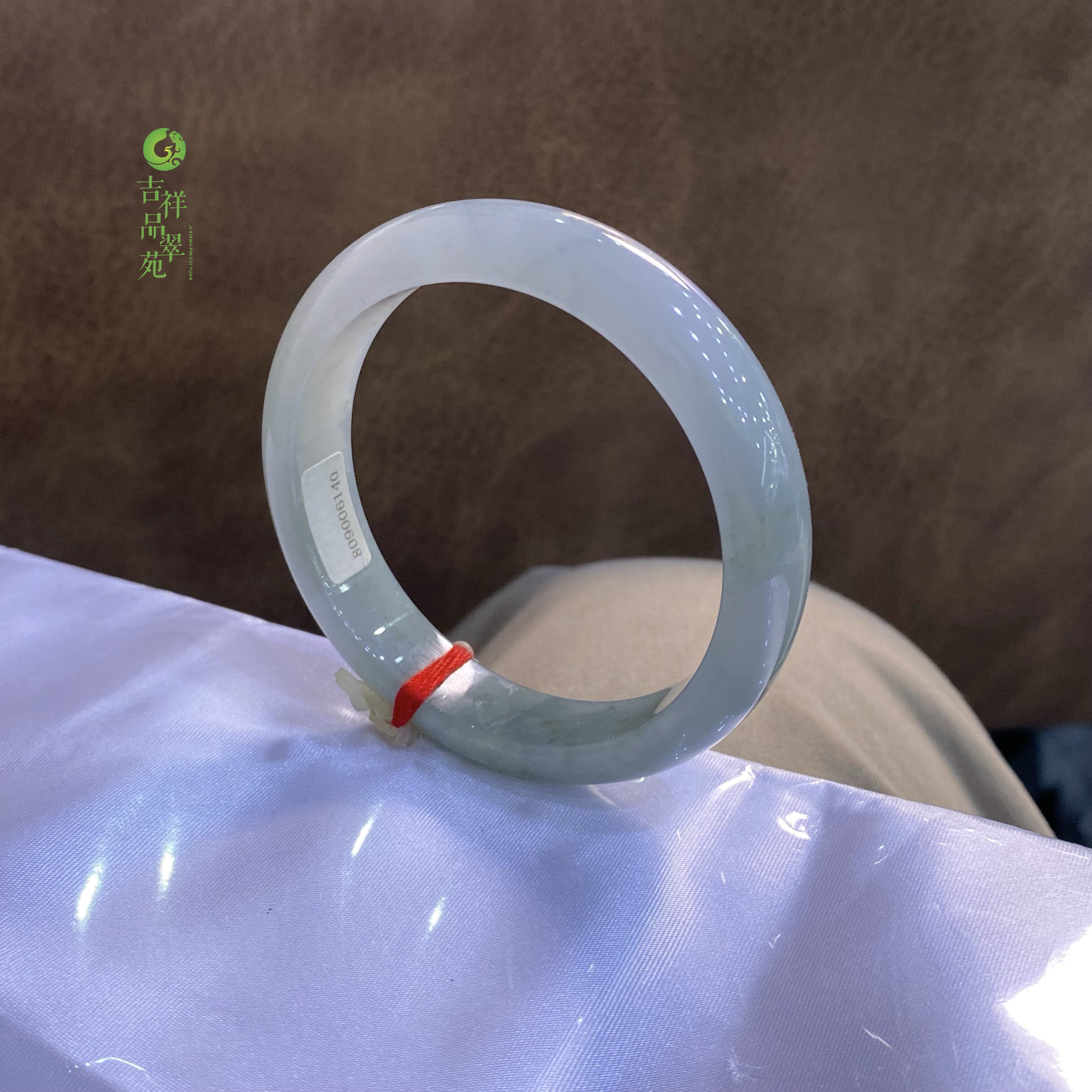 天然翡翠缅甸A货冰细糯晴底蓝底飘花翡翠手镯福镯57圈口手镯玉石