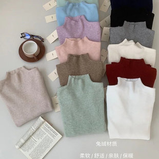 比普通针织打底保暖 百搭色系 舒适 冬天 2件49.9兔绒打底衫