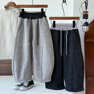 清仓冲！中大童90-170童装人棉奥粒绒弯刀裤 软乎乎超舒服男女童