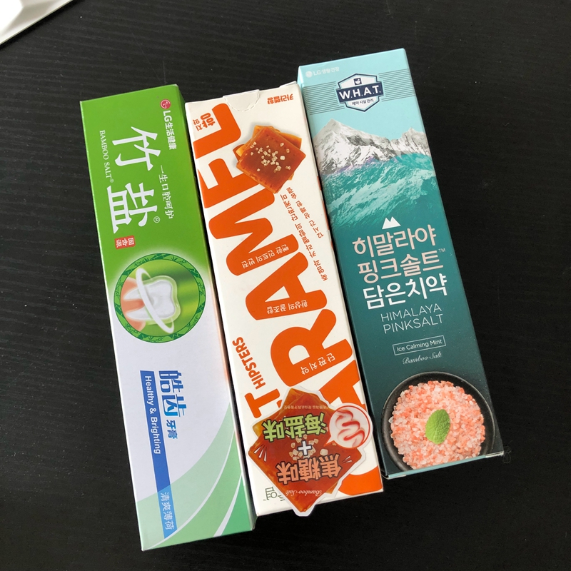 满3支包邮 韩国  皓齿牙膏 喜马拉雅粉盐牙膏 焦糖味潮趣牙膏