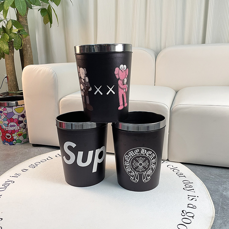 无盖圆形12L防水垃圾桶