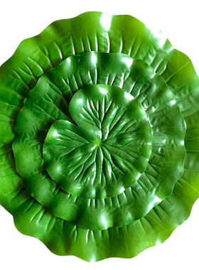 仿真塑料荷叶胶布莲叶熟食卤味摆放绿色叶片水果店装饰品植物叶子