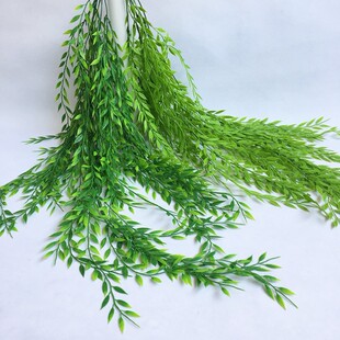 仿真植物绿柳叶藤条壁挂婚庆舞台装饰背景墙配材杨柳假花垂柳挂饰