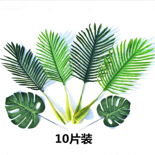 仿真绿植龟背竹叶芭蕉叶婚庆背景墙植物扇尾叶葵叶家居装饰品叶子