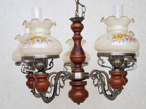 欧式美式复古乡村玻璃实木餐厅灯客厅卧室法式轻奢餐桌书房吊灯