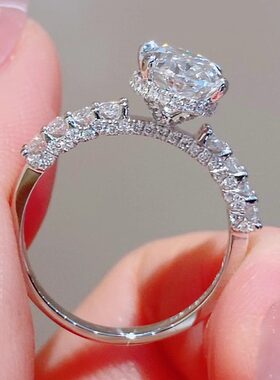 白月光钻戒 2克拉鸽子蛋形铂金Pt950培育钻石戒指IGI证书求婚钻戒