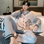 宽松家居服套装 睡衣男士 可外穿 2024新款 青少年大码 春秋季 纯棉长袖