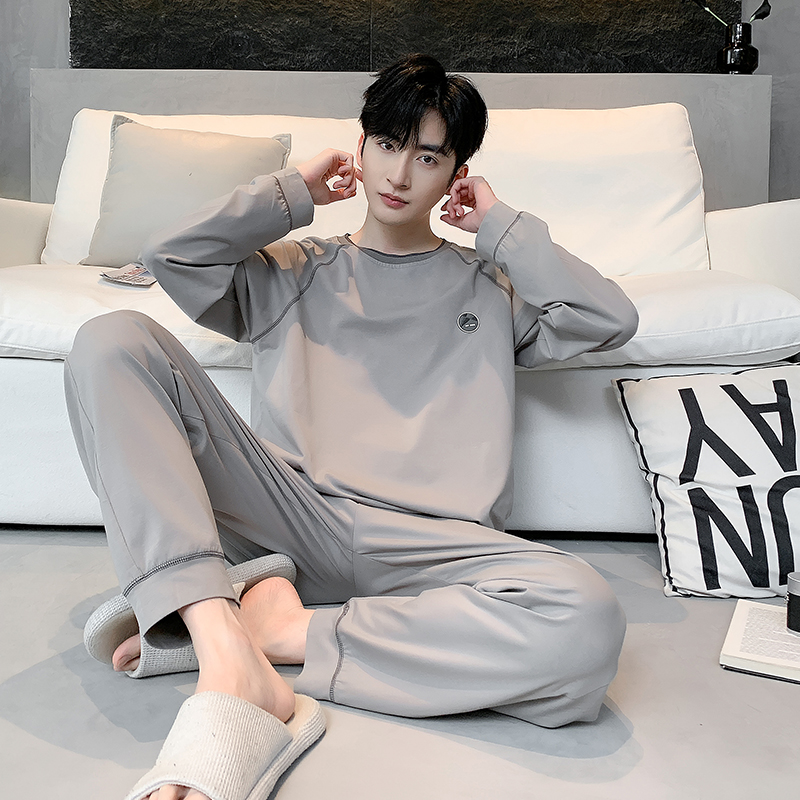 睡衣男士纯棉春秋季长袖男款大码休闲秋冬款全棉家居服套装可外穿