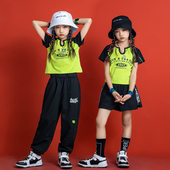 街舞儿童服装 女童爵士舞潮服短袖 女孩练功服嘻哈hiphop走秀演出服