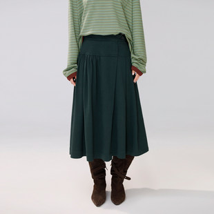 定制女装 莫代尔棉抽褶不对称半身裙中长款显瘦可爱裙子0988