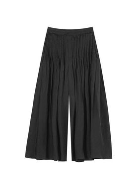 定制女装 铜氨休闲裤百搭宽松显瘦百褶女阔腿裤裙0535