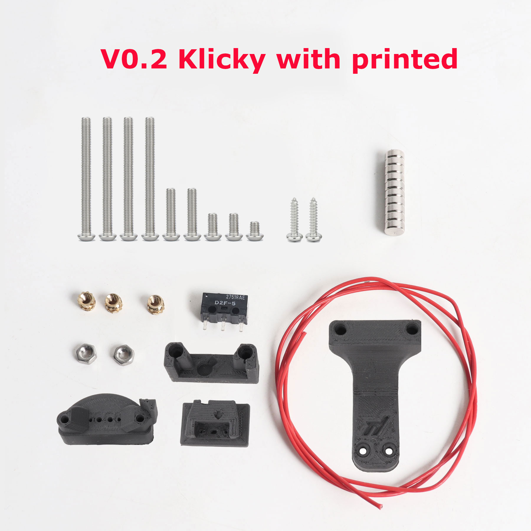 Blurolls Voron 0.2 Klicky Probe 3d打印机调平 检测器调平感应
