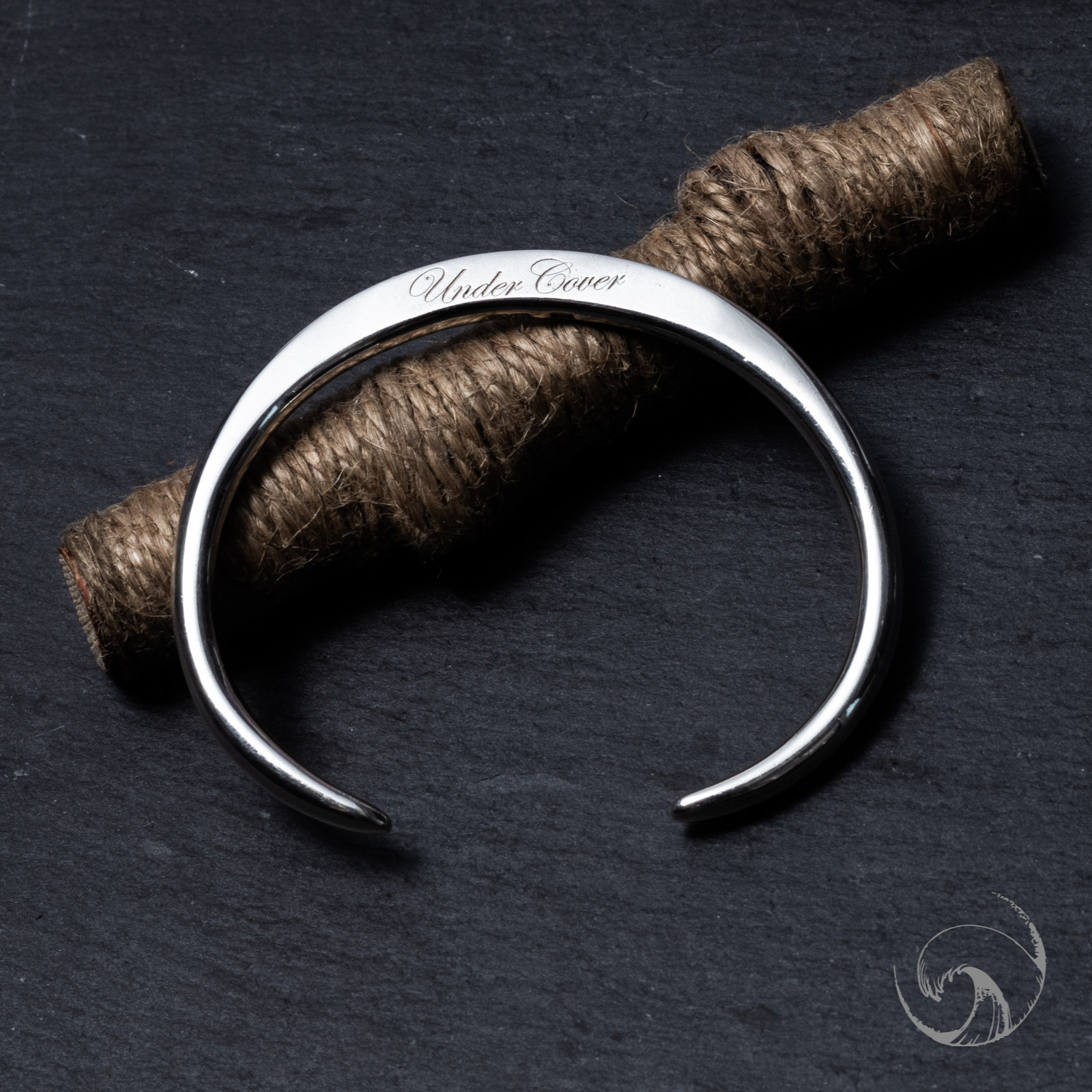 高档undercover 银手镯 高桥盾纹身图腾锯齿腕饰 giz情侣纯银手饰