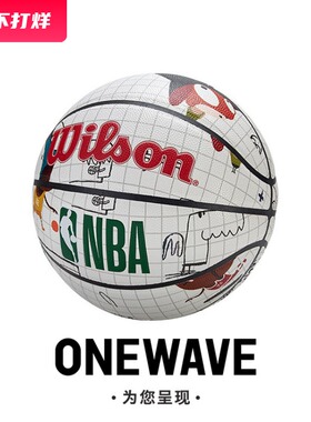 正品Edgar Plans×Wilson 联名篮球NBA收藏纪念7号5号球白色涂鸦