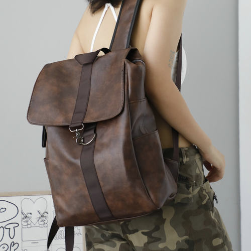 女旅行双肩包复古学生书包