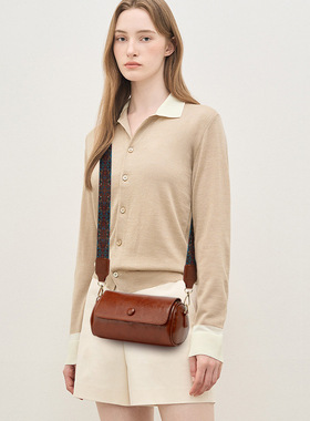 廿下2024夏新款百搭复古时尚小包包手机圆筒包女单肩斜挎肩包女包