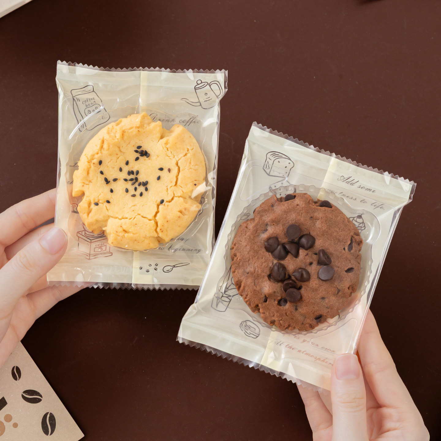 大曲奇包装袋桃酥的机封专用单独立小饼干雪花酥纽约果子盒打